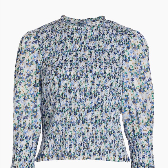 Veronica Beard 100% cotton Kali Smocked Top EUC - Picture 8 of 12